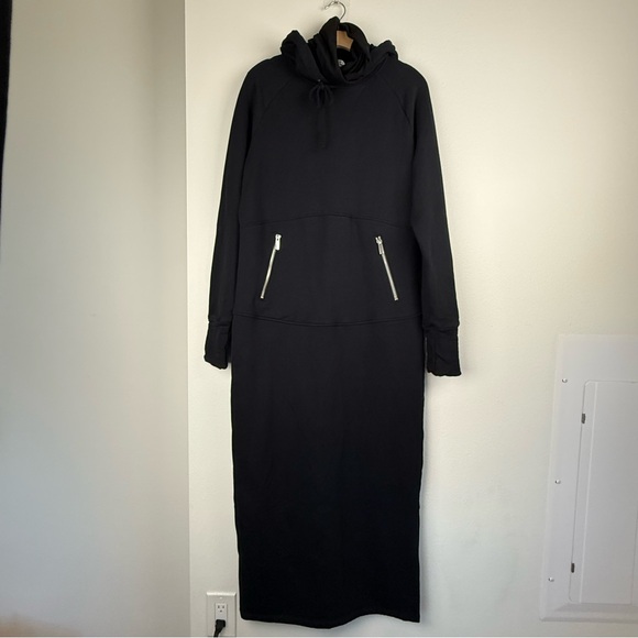 Marcella NYC Black Elba Sweatshirt Maxi Dress Hoodie - Picture 6 of 16